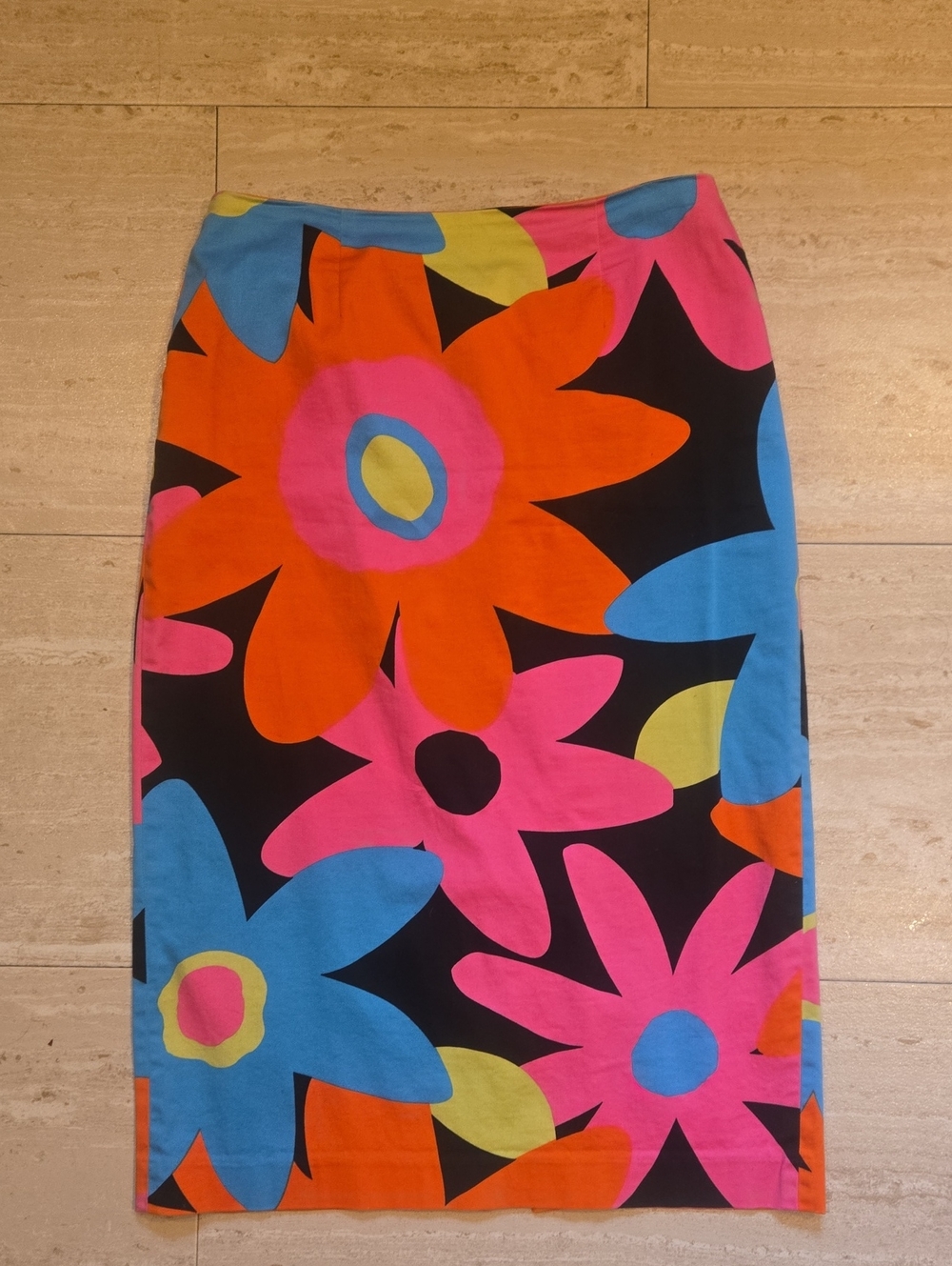 City Silk Stretch Floral Pencil Skirt